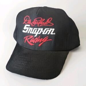 VTG Snap-On Hat Cap Mens Black Snapback Dale Earnhardt Racing Nascar USA 90s